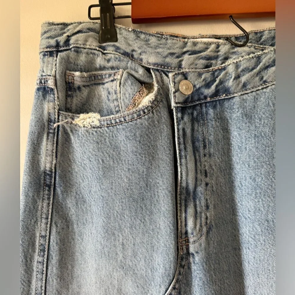 Zara TRF LONG DENIM SKIRT Size L